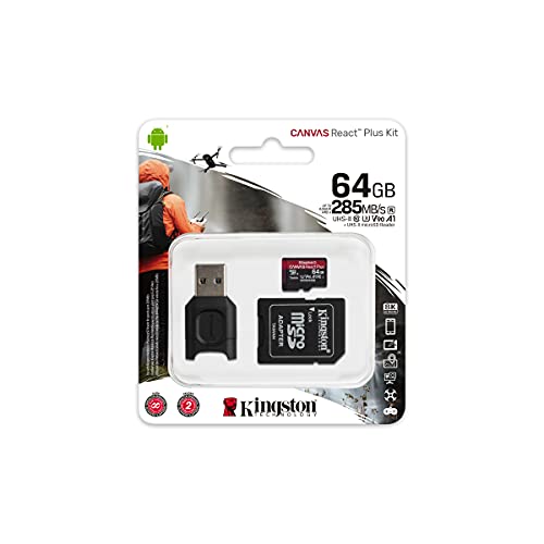 Kingston 64GB Canvas React Plus microSDXC Card | Up to 285MB/s...