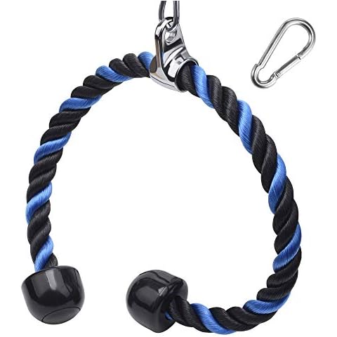 Triceps Rope 70cm/90cm Machine Attachment Cable Nylon Braided Heavy Duty Tricep Rope Cable Attachment for Fitness with Non-Slip HandlesTraining Multi Gym Fitness Workout,Biceps,Triceps,Gym or Home Cover