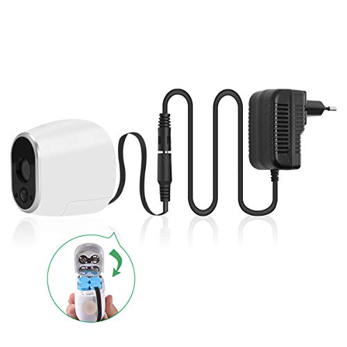 Adaptador de Corriente LANMU para la Cámara de Seguridad NETGEAR Arlo (Reemplace las Baterías CR123A para la Cámara de Seguridad Arlo HD, Negro)