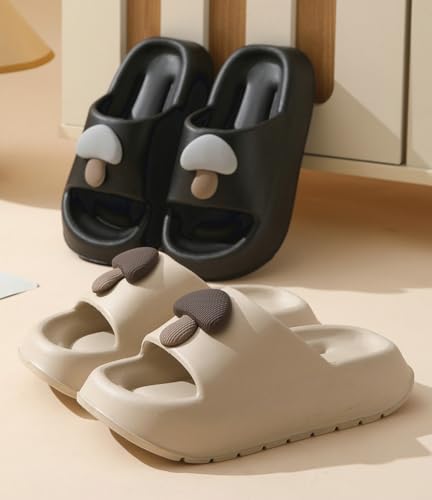 Women’s Cute Mushroom Slippers Open Toe Slip-On Shower Beach Pool Platform Sandals Thick Sole Bathroom Cloud Slides4