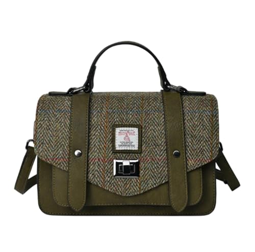 Islander Bolsa de ombro média, Espinha de peixe castanha