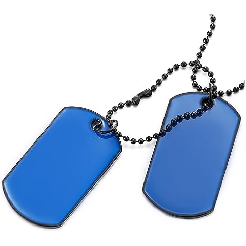 COOLSTEELANDBEYOND Pendentif Dogtag Émail Bleu Cover