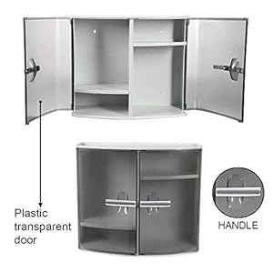 Regalo Plastic Bathroom Cabinet (Medium, Grey) Regalo Plastic Bathroom Cabinet (Medium, Grey)