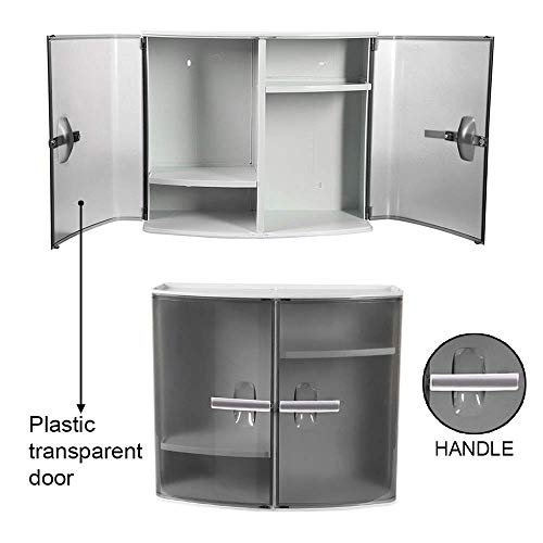 Regalo-Plastic-Bathroom-Cabinet-Medium-Grey Regalo Plastic Bathroom Cabinet (Medium, Grey)