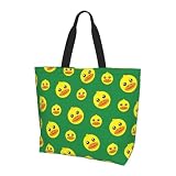 KUEhhhr Bolsa de mano amarilla con diseño de pato de dibujos animados, bolsa de compras reutilizable de gran capacidad, bolsa de playa, unisex, Bolsa de la compra de pato 1, Talla única
