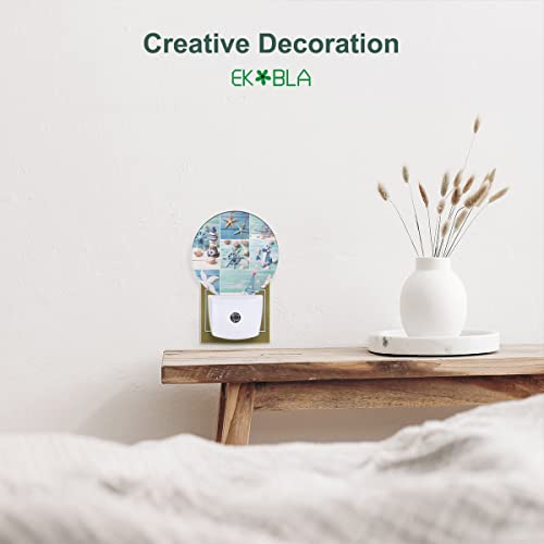 Image of EKOBLA Starfish and Seashell Night Light, Ocean Beach Night Lights Plug Into Wall with Dusk to Dawn Auto Sensor for Home Decor