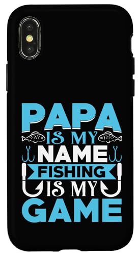Father and Son Fishing - Papa is my name fishing is my Game �X�}�z�P�[�X iPhone X/XS �p