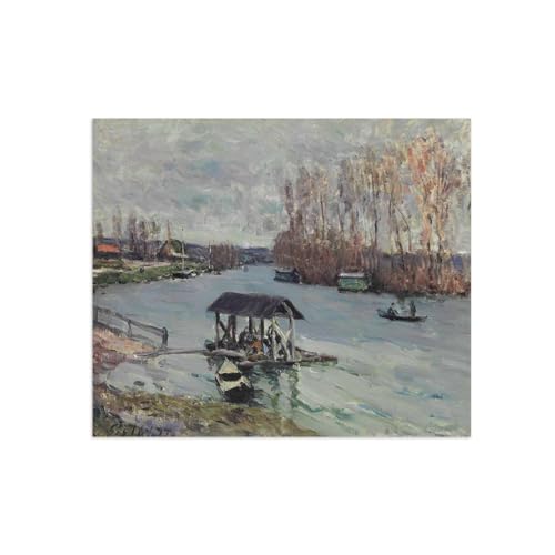 Impressionnisme impression sur toile lavoir : paysage célèbre tableau 70x85cm