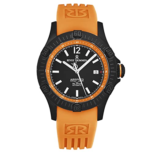 Men's 'Air Speed' Black Dial Orange Rubber Strap Automatic Watch 16070.4679