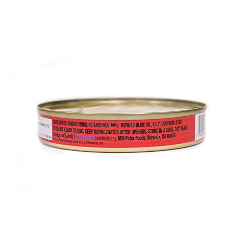 MW Polar Brisling Sardines, Smoked In Olive Oil with clear top lid - Image 3