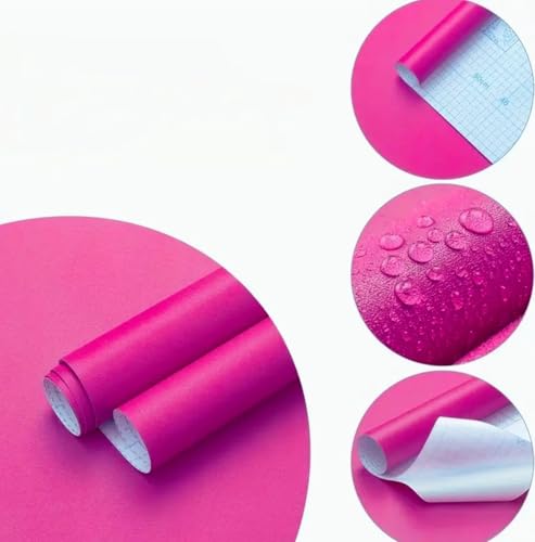 Image of ONETON Peel and Stick Pink Matte Contact Paper Waterpoof Self Adhesive Decorative Wallpaper for Wall Kitchen Wallpaper for Bedroom (Pink MATT WP, 24x80 inch)