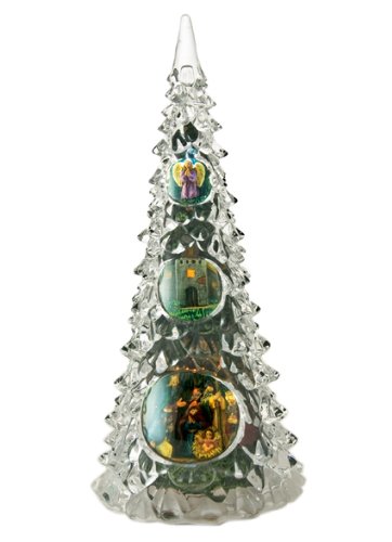 Musicbox Kingdom53064 Illuminated Christmas Tree Music Box, Plays 8 Different Melodies