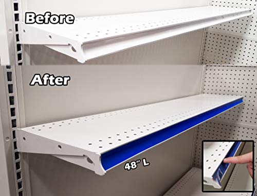 Store Fixtures Direct Decorative Gondola Shelving Pre Cut Vinyl Insert Strips 48" X 1.25" Shelf C-Channel, Blue, 100 Pack #TOP2