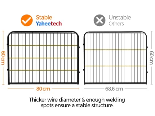 Yaheetech Freilaufgehege für Kleintiere Welpenauslauf mit Tür Laufgitter Welpenfreigehege Hundegehege Laufstall für Hund, Katze, Welpe, Kaninchen 8 Gitter je 80 x 60 cm