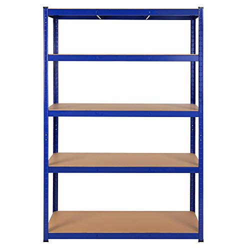 Yaheetech - Estantes de Carga Pesada (180 x 120 x 60 cm, Resistente a Capacidad 875 kg, Armario de Almacenamiento, Garaje, Cocina, Dormitorio, Color Azul