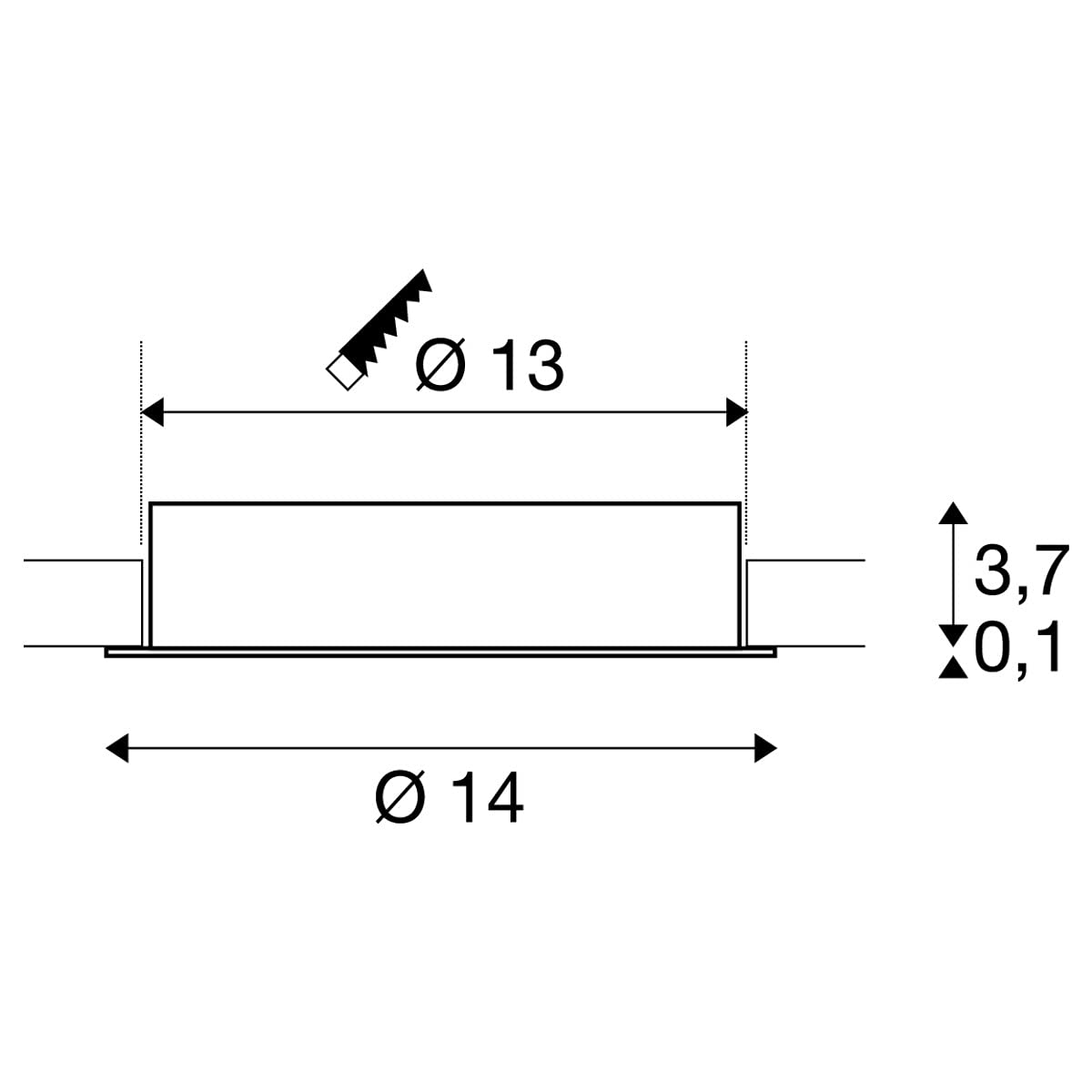 SLV OCCULDAS 14 | Einbauleuchte, Innenbeleuchtung, Deckeneinbauleuchte, LED Spots, Fluter, Deckenstrahler, Deckenleuchte | LED Inside, 3000K, indirekt, weiß, max. 15W