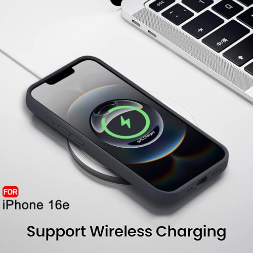 Image of TheGiftKart Liquid Silicone Back Cover Case for iPhone 16e | Soft Micro-Fibre Lining Inside | Camera & Screen Protection | Shockproof Back Cover Case for iPhone 16e (Silicone, Grey)