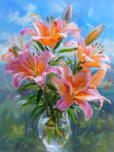 Regalos mujer originales con este lienzo de pintar por números florales para adultos