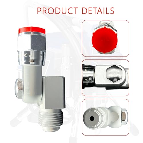 Image of (2pack) 235486 Airless Paint Spray Gun Swivel Joint | Compatible with Graco Sprayers Gun Accessories 7 /8 inch Thread 180 Degree Rotation