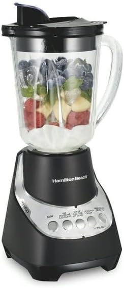 Wave Action - Licuadora silenciosa, tarro de vidrio de 48 onzas, 12 funciones de mezcla, negro, 53530F, potencia de trituración de hielo, resultados