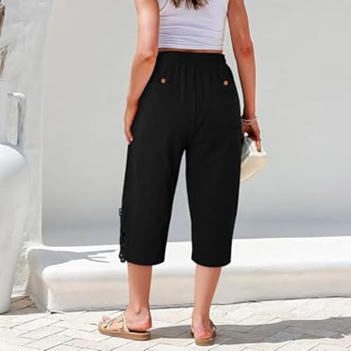 Pantalon femme en lin coton fluide de qualité supérieure coupe droite