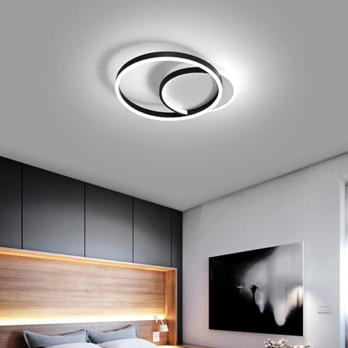 Plafonnier LED noir dimmable avec télécommande pour salon et cuisine - 7