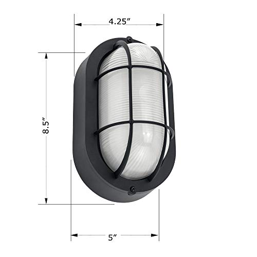 Yaokuem Outdoor Led Bulkhead Light Worked As Outdoor Flush Mount Ceiling Light, Wall Lantern, 6W 520Lumens 5000K Daylight, Dimmable, 2-Pack #TOP4