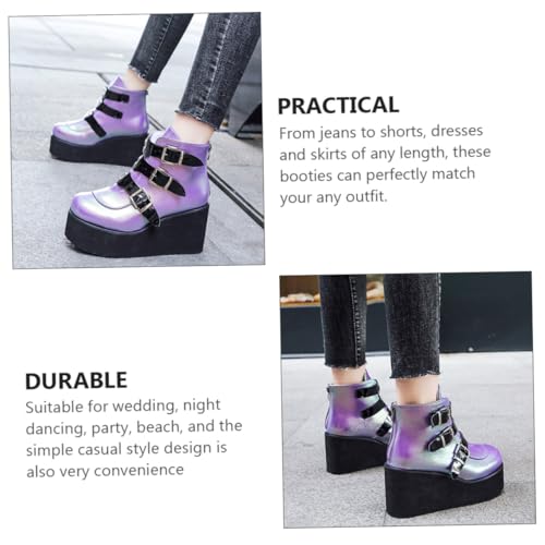 Bottines femmes rétro à talon épais confortables toutes saisons - 4