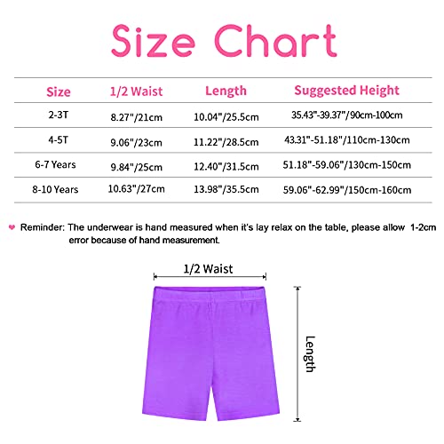 Booph Girls Bike Shorts Kids Colorful Dance Shorts 6-7 Years Multicolored 8 Pack #TOP2