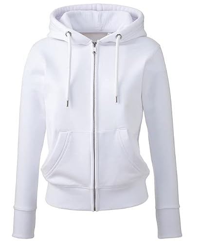 Image of Anthem Women's Full Zip Hoodie Hooded Sweatshirt, White, S