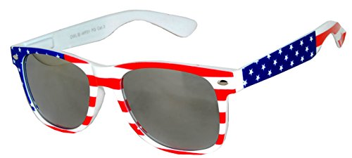 Image of OWL Classic American Flag Sunglasses USA Patriot Colored Lens 4th of July