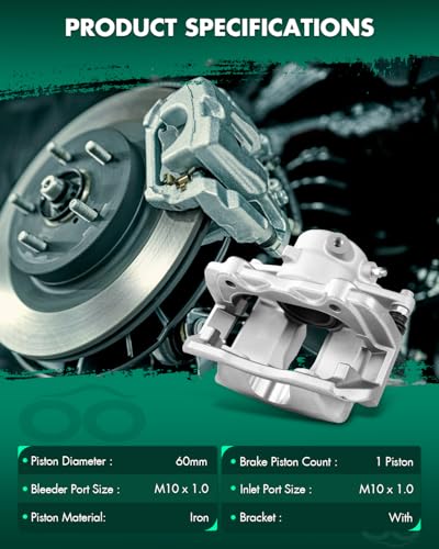 Image of SCITOO 19B3724 19B3725 Front Left & Right Disc Brake Calipers w /Bracket Fit For Mercedes-Benz For C250 2012-2015,For Mercedes-Benz For SLK250 2012-2015, Single Piston