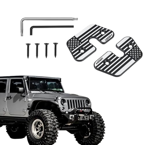 Upgraded Sun Visor Repair Kit,Aluminum Alloy Sun Visor Clips,Compatible with Jeep Wrangler JK 2018, JL 2018-2023, 2020-2023 Gladiator Accessories,Repairs Vehicle Sagging Sun Visorï¼ŒAmerican Flag