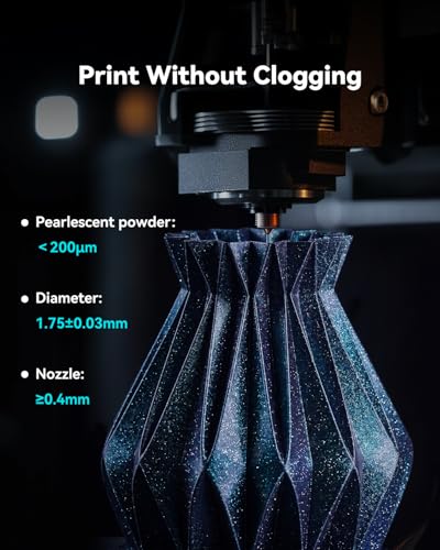 Image of SUNLU Galaxy PLA Filament 1.75mm, Color-Shifting Pearlescent Glitter PLA 3D Printer Filament, Sparkling and Dazzling, for Most FDM 3D Printers, 1KG Spool. Nebula Green