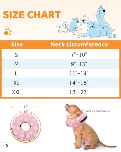 Image of Supet Inflatable Dog Cone Collar Alternative After Surgery, Doggie Neck Donut Collar Recovery ECollar for Post Surgery, Soft Dog Cone for Small Medium Puppies Cats