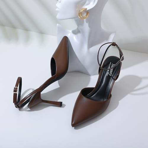 Image of Susanny Heels for Women Stiletto Closed Pointed Toe Backless Dress Shoes High Heels Sexy Kitten Pumps Wedding Guest Party Dance Prom Dressy Comfort Shoes