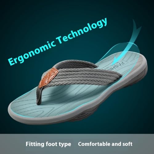 Geerta Mens Sport Flip Flops Comfort Casual Thong Sandals Outdoor Sandals Slippers Open Toes No Slip Soft Sole with Arch Support Waterproof Beach Slides Slip On Wear Shoes Summer Vacation3