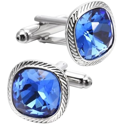 Jonwo Blue Zircon Cufflinks Set for Events Cover