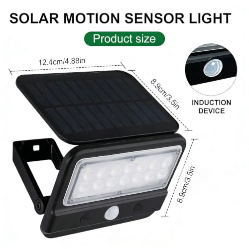 Luces de exterior con sensor de movimiento y gran angular de 180 grados a batería 7