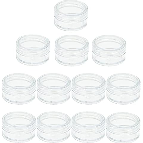 SZXMDKH 12 Pcs Travel Cosmetic Jar Pots 5ml Creams Make-up Sample Containers with Lids for Women Glitter Nail Art Storage Bottles Cover