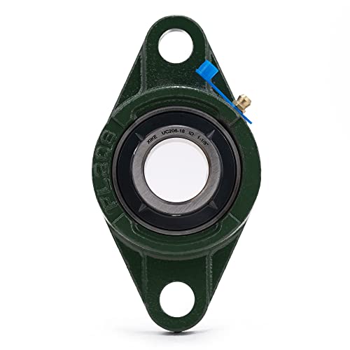 Image of XIKE 2 Pcs UCFL206-18 Bore 1-1 /8 inch Pillow Block Flange Mounted Ball Bearings.