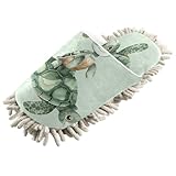 YEGAME Microfiber Kitchen Cleaning Slippers, Sea Turtle Soft Washable Reusable House Cleaning Slippers for Men Women, Dust Dirt Hair Microfiber Mop Cleaner Shoes, Large