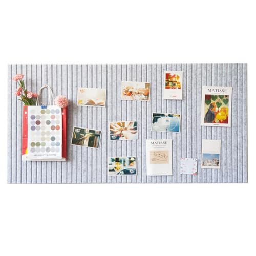 Felt Bulletin Board,Felt Wall Tiles with Push Pin and Safe Removable Adhesive Tabs,Self Adhesive Pin Board Wall Tiles for Photos Memos,Cork Panels (Grey)