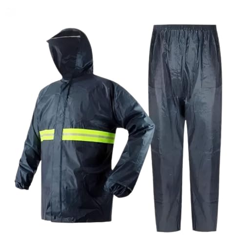 Capa de Chuva Moto Impermeável Motoqueiro Reforçada Capuz Viseira Conjunto Jaqueta e Calça Unissex (