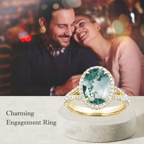 Aihpos 3 Carat Gemstone Women's Engagement Rings - Oval Birthstone Ring White Yellow Rose 10K 14K 18K Gold 925 Sterling Silver Proposal Statement Anniversary Promise Ring for Her3