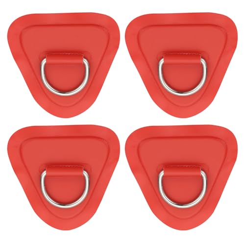 PATIKIL 3,5\" Paddle Board D-Ringe, 4 Stück Edelstahl D-Ring PVC Patch Pad Kein Kleber enthalten für Schlauchboot Kajak aufblasbares Boot Surfbrett, Rot PATIKIL 3,5\" Paddle Board D-Ringe, 4 Stück Edelstahl D-Ring PVC Patch Pad Kein Kleber enthalten für Schlauchboot Kajak aufblasbares Boot Surfbrett, Rot