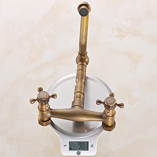 Mitigeur cascade salle de bain en laiton antique robinet rétro chic - 5