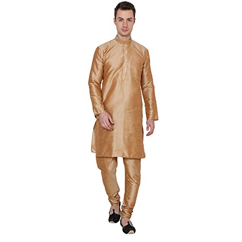 Image of Royal Kurta Men's Cotton Silk Plain Solid Long Only Kurta