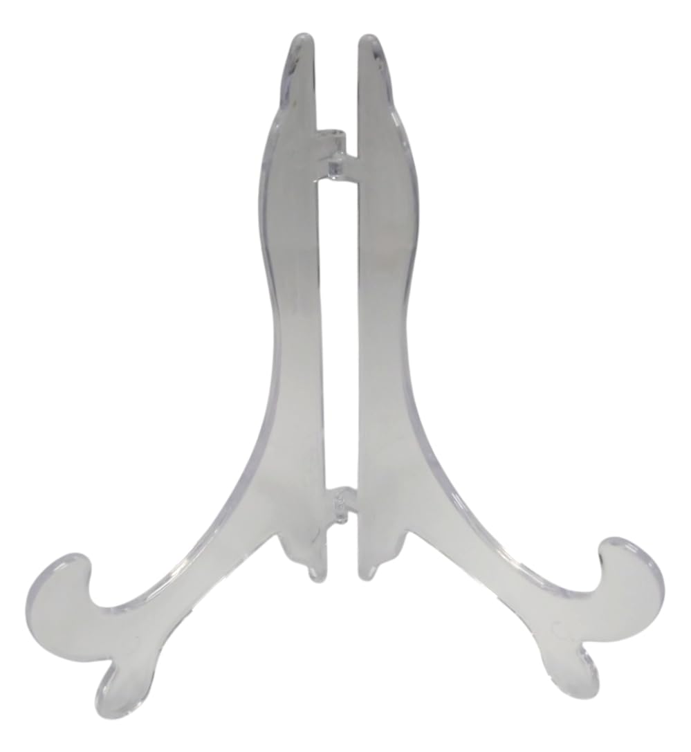 Merriway® BH08098 Plate Stands, Clear - 100mm-150mm (Pack of 2)
