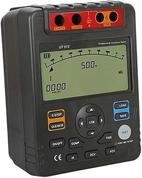 Digital Insulation Tester, 30 Analogue Bar Graph AC/DCV 500V/1000V/2500V/5000V Tester USB PC Software, Megohmmeter and Multimeter for Measure The Insulation Resistance, Voltage, PI, and DAR